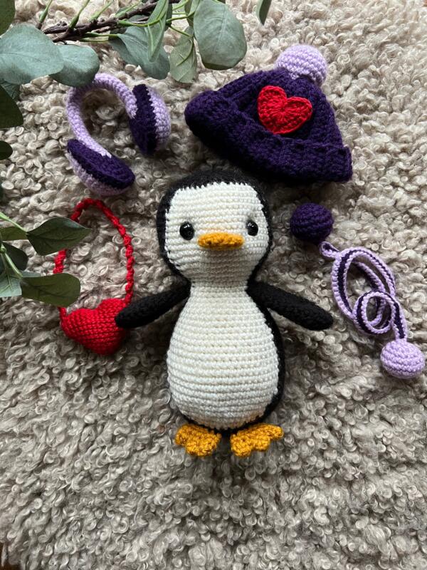 Child-friendly handmade penguin stuffed toy for gifting