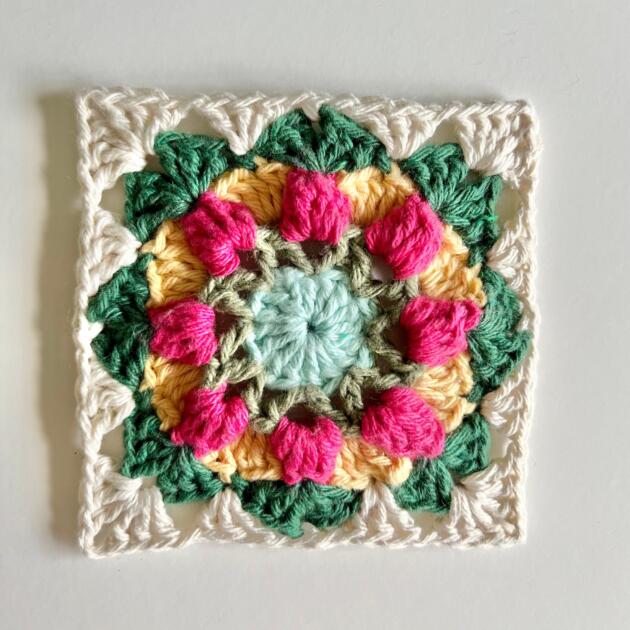3D Flower Crochet Granny Square - Beautiful Textured Granny Square Pattern for Handmade Projects