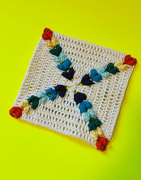 Rainbow Popcorn Granny Square Crochet Pattern - Colorful and Textured Crochet Guide