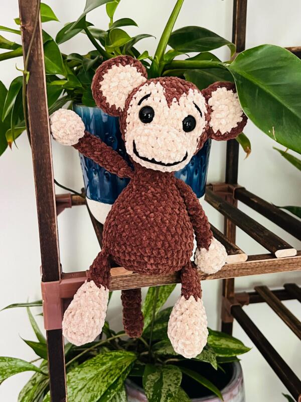 Handmade Crochet Monkey Plush, amigurumi stuffed toy