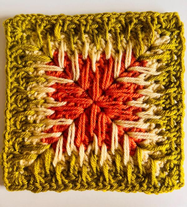 3D Mosaic Crochet Granny Square - Unique Textured Granny Square PDF Pattern